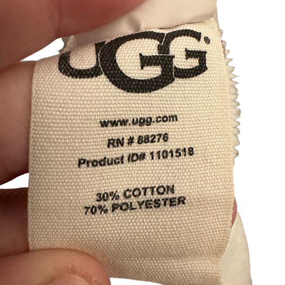 UGG Light Grey Fleece Lined Cowl Neck Drawstring Sweatshirt 3/4 Sleeves Size M/L - Picture 7 of 8